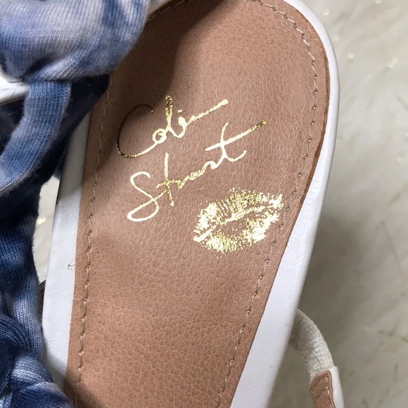 Colin Stuart White Heels with Blue Straps - Picture 4 of 5